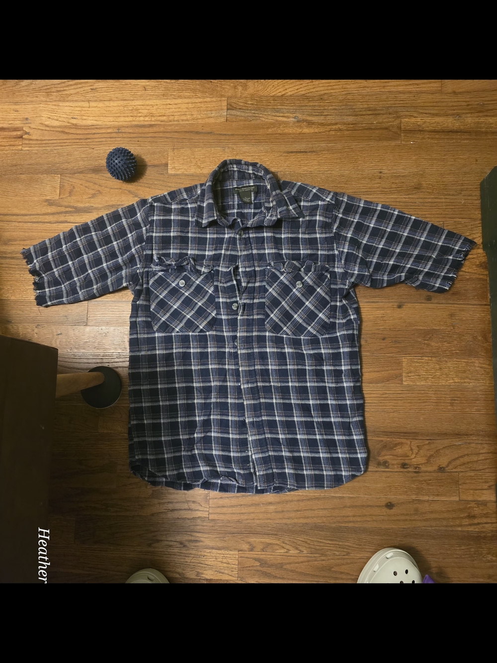 Great Northwest Clothing Company Navy and White Plaid Button-Down Shirt